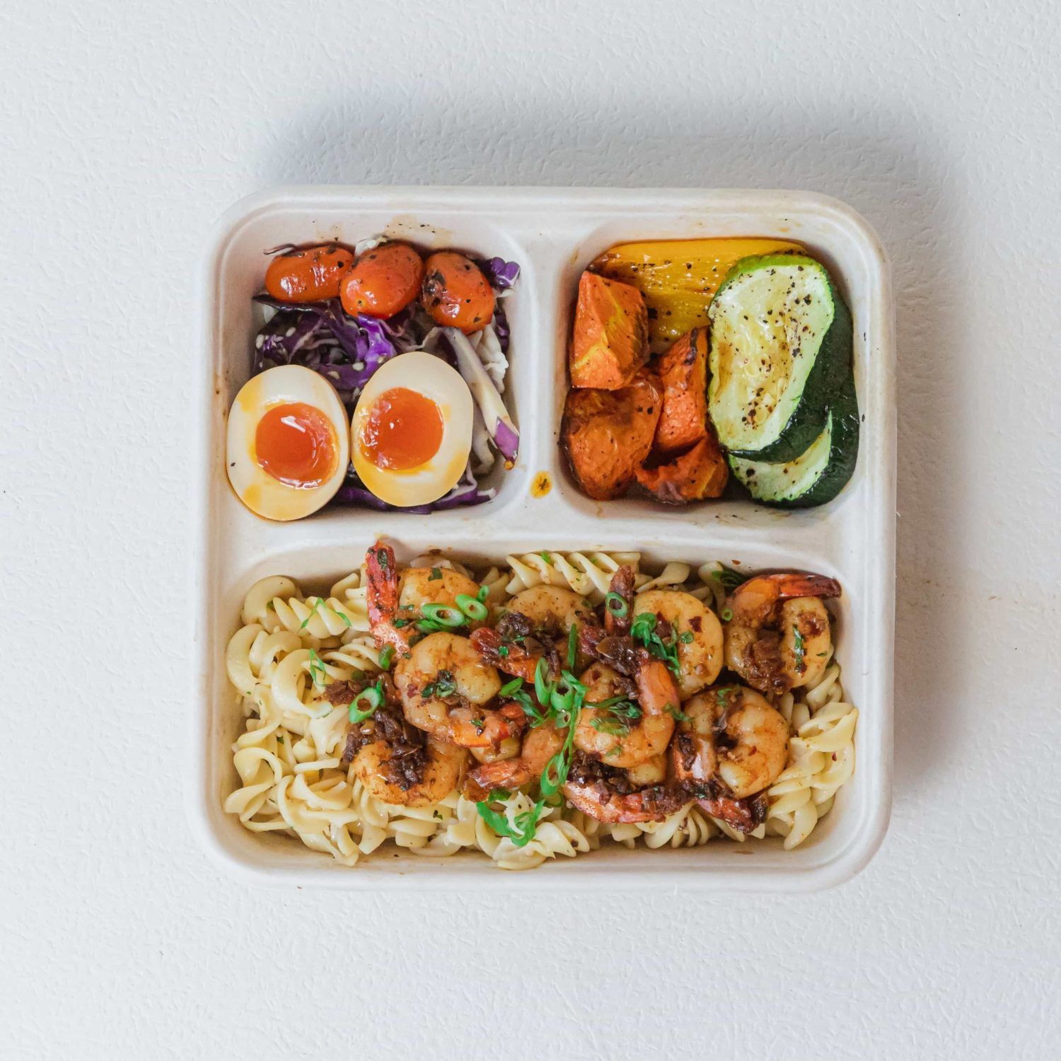 Garlic Butter Prawn with Fusilli Aglio Olio Bento