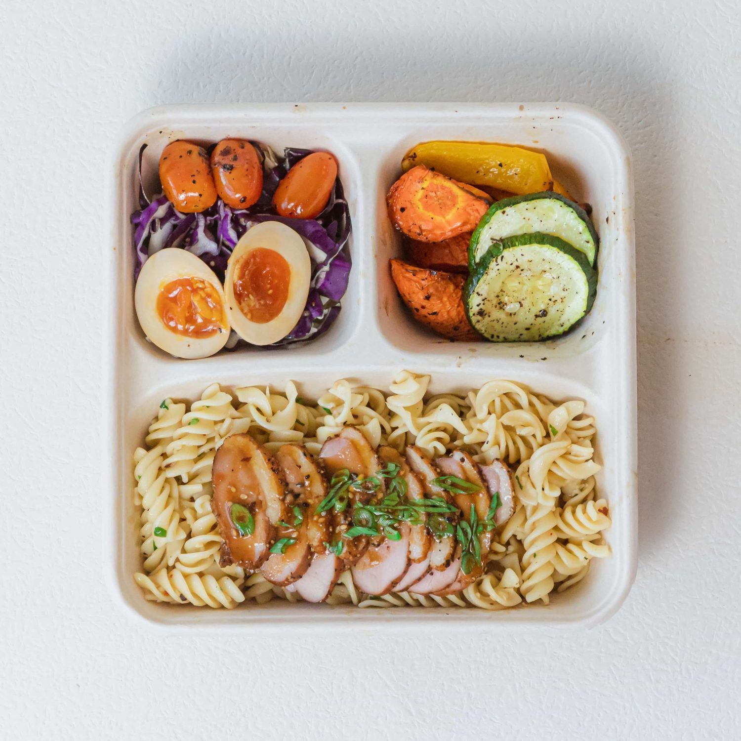 Tender Smoked Duck with Fusilli Aglio Olio Bento