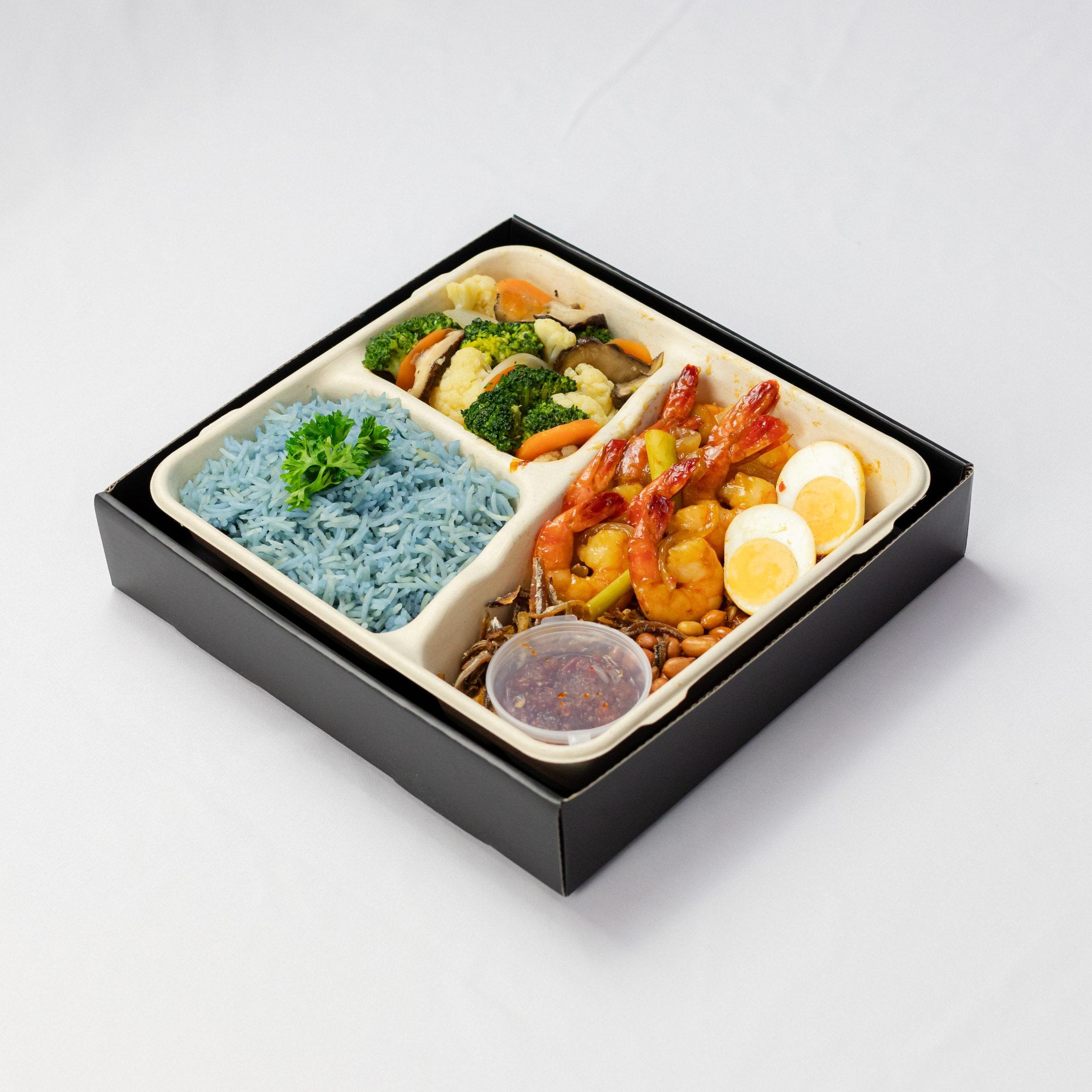 Bento Delivery Nasi Lemak with Lemongrass Prawn